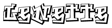 The clipart image features a stylized text in a graffiti font that reads Lenette.