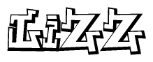 The clipart image features a stylized text in a graffiti font that reads Lizz.