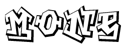 The clipart image features a stylized text in a graffiti font that reads Mone.