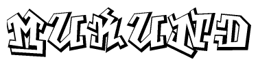 The clipart image features a stylized text in a graffiti font that reads Mukund.