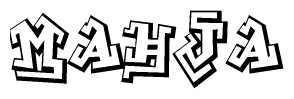 The clipart image features a stylized text in a graffiti font that reads Mahja.