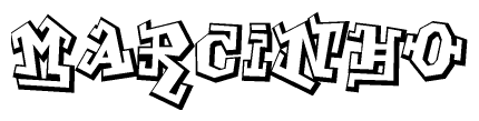 The clipart image features a stylized text in a graffiti font that reads Marcinho.