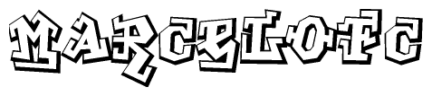 The clipart image features a stylized text in a graffiti font that reads Marcelofc.