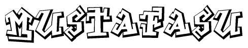 The clipart image features a stylized text in a graffiti font that reads Mustafasu.