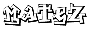 The clipart image features a stylized text in a graffiti font that reads Matez.