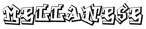 The clipart image features a stylized text in a graffiti font that reads Mellanese.