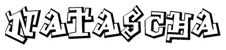 The clipart image features a stylized text in a graffiti font that reads Natascha.
