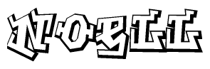 The clipart image features a stylized text in a graffiti font that reads Noell.