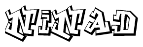 The clipart image features a stylized text in a graffiti font that reads Ninad.