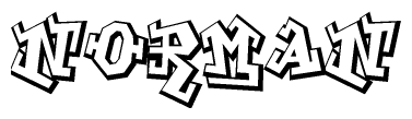The clipart image features a stylized text in a graffiti font that reads Norman.