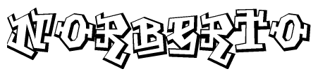 The clipart image features a stylized text in a graffiti font that reads Norberto.