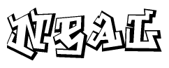 The clipart image features a stylized text in a graffiti font that reads Neal.