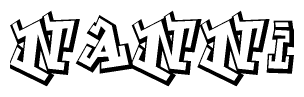 The image is a stylized representation of the letters Nanni designed to mimic the look of graffiti text. The letters are bold and have a three-dimensional appearance, with emphasis on angles and shadowing effects.