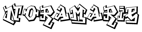 The clipart image features a stylized text in a graffiti font that reads Noramarie.