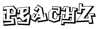 The clipart image features a stylized text in a graffiti font that reads Peachz.