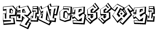 The clipart image features a stylized text in a graffiti font that reads Princesswei.
