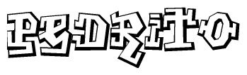 The clipart image features a stylized text in a graffiti font that reads Pedrito.