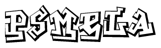 The clipart image features a stylized text in a graffiti font that reads Psmela.