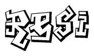 The clipart image features a stylized text in a graffiti font that reads Resi.
