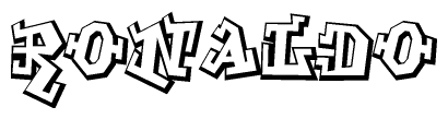 The clipart image features a stylized text in a graffiti font that reads Ronaldo.
