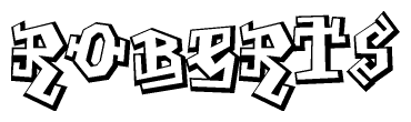 The clipart image features a stylized text in a graffiti font that reads Roberts.