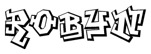 The clipart image features a stylized text in a graffiti font that reads Robyn.