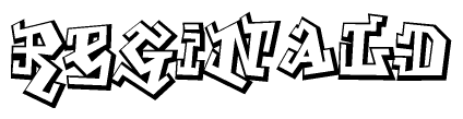 The clipart image features a stylized text in a graffiti font that reads Reginald.