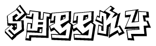The clipart image features a stylized text in a graffiti font that reads Sheeky.
