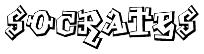 The clipart image features a stylized text in a graffiti font that reads Socrates.