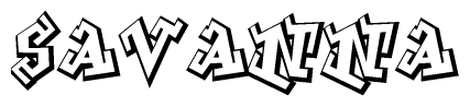 The clipart image features a stylized text in a graffiti font that reads Savanna.