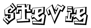 The clipart image features a stylized text in a graffiti font that reads Stevie.