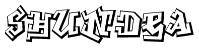 The clipart image features a stylized text in a graffiti font that reads Shundea.