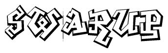 The clipart image features a stylized text in a graffiti font that reads Swarup.