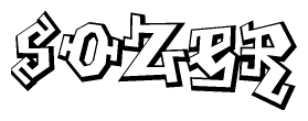 The clipart image features a stylized text in a graffiti font that reads Sozer.