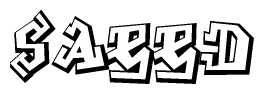 The clipart image features a stylized text in a graffiti font that reads Saeed.