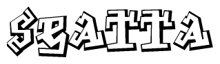The clipart image features a stylized text in a graffiti font that reads Seatta.