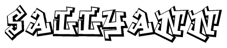 The clipart image features a stylized text in a graffiti font that reads Sallyann.