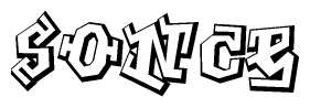 The clipart image features a stylized text in a graffiti font that reads Sonce.
