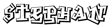 The clipart image features a stylized text in a graffiti font that reads Stephan.