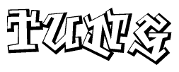 The clipart image features a stylized text in a graffiti font that reads Tung.