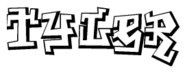 The clipart image features a stylized text in a graffiti font that reads Tyler.