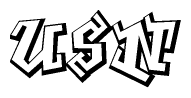 The clipart image features a stylized text in a graffiti font that reads Usn.