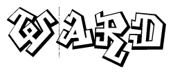 The image is a stylized representation of the letters Ward designed to mimic the look of graffiti text. The letters are bold and have a three-dimensional appearance, with emphasis on angles and shadowing effects.