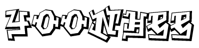 The clipart image features a stylized text in a graffiti font that reads Yoonhee.