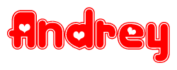 Andrey Word with Heart Shapes