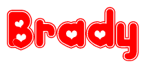 Brady Word with Heart Shapes