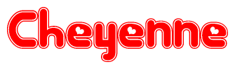 The image displays the word Cheyenne written in a stylized red font with hearts inside the letters.
