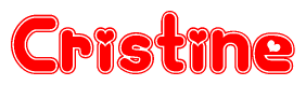 The image displays the word Cristine written in a stylized red font with hearts inside the letters.