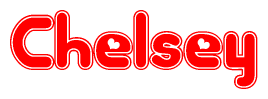 The image displays the word Chelsey written in a stylized red font with hearts inside the letters.