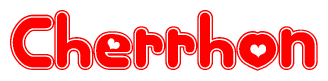 The image displays the word Cherrhon written in a stylized red font with hearts inside the letters.